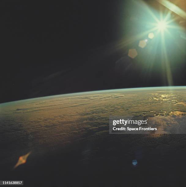 The Earth as seen from orbit, during NASA's Apollo 11 lunar landing mission, July 1969.