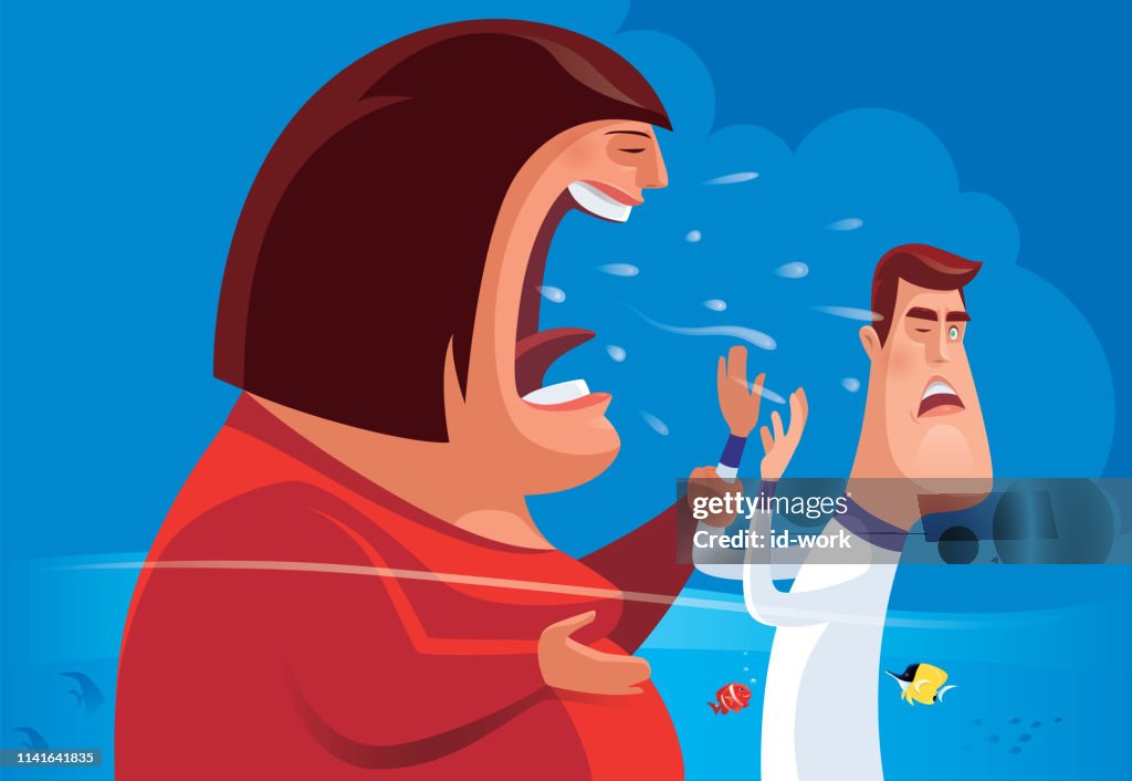 Fat Woman Shouting At Thin Man High-Res Vector Graphic - Getty Images