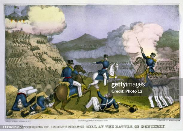 Storming of Independence Hill at the Battle of Monterey. Published: [between 1850 and 1900]. The Battle of Monterey, at Monterey, California, was...