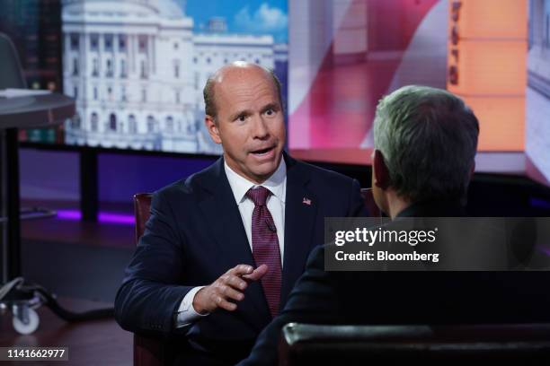 Former Representative John Delaney, 2020 presidential candidate, speaks during a Bloomberg Television interview in New York, U.S., on Monday, May 6,...