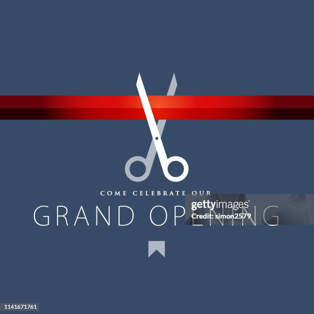 ilustrações de stock, clip art, desenhos animados e ícones de grand opening invitation design - cerimónia de abertura