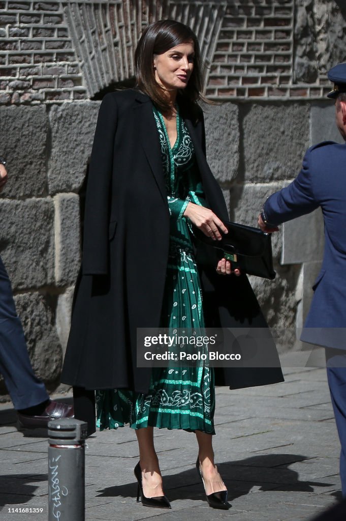 Queen Letizia Of Spain Visits The New Accessibility Facilities Installed At 'Real Monasterio de La Encarnacion'