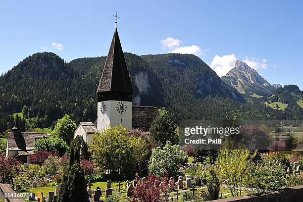 General view of the Mauritiuskirche on May 13, 2011 in Saanen, Switzerland. Gunter Sachs committed suicide the 7th of May, 2011at the age of 78 in...