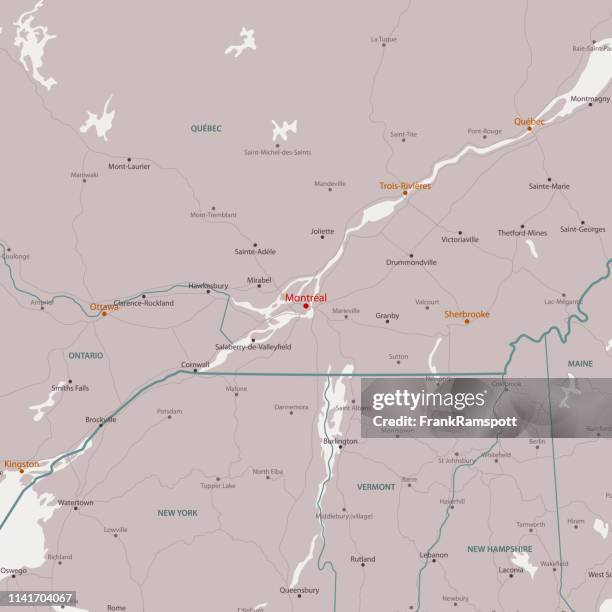 montreal canada area vector map - quebec map stock illustrations