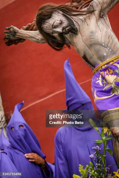 the procession of silence during the easter celebrations in oaxaca in southern mexico - stations of the cross pictures stock pictures, royalty-free photos & images