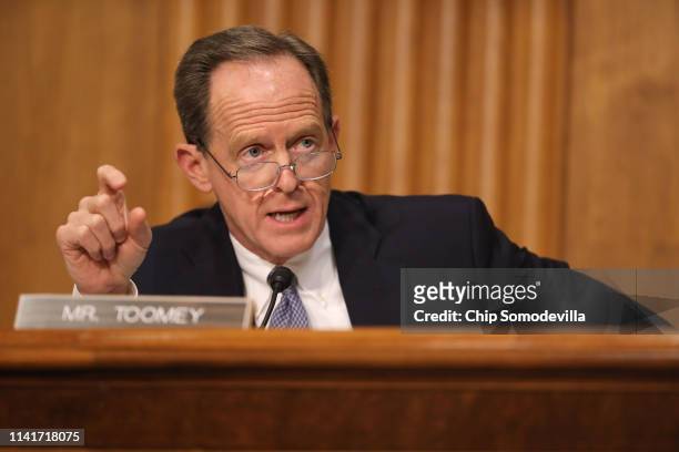 Senate Finance Committee member Sen. Pat Toomey questions Federal Internal Revenue Service Commissioner Charles Rettig during a hearing in the...