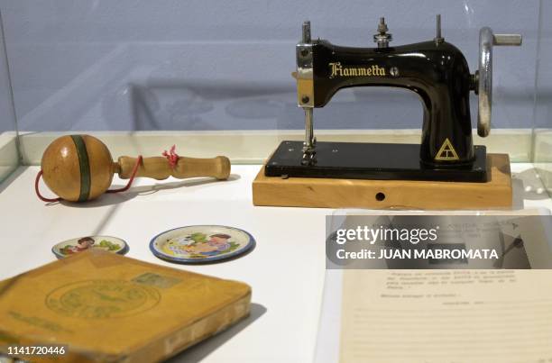 Objetcs of the "Childhood and Peronism, the toys of the Eva Peron Foundation" exhibit are displayed at the Evita Museum in Buenos Aires on May 6,...