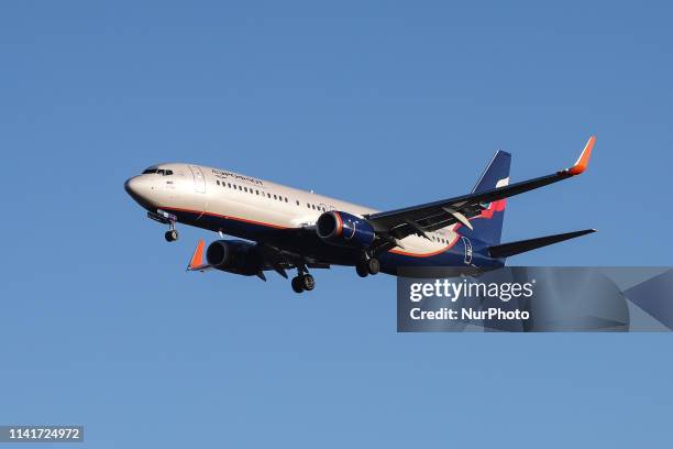 Aeroflot - Russian Airlines Boeing 737-8LJ or Boeing 737-800 NG aircraft with registration VQ-BHT and ETOPS certification landing at the Dutch...