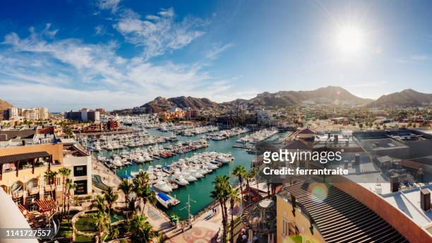 cabo san lucas aerial view - méxico stock pictures, royalty-free photos & images