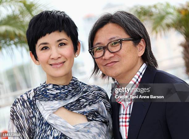 Actress Sandra Ng Kwan Yu and director Peter Chan attend the "Wu Xia" Photocall during the 64th Annual Cannes Film Festival at Palais des Festivals...