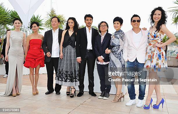 Li Xiao Ran, Kara Hui, Jimmy Wang Yu, Tang Wei, Takeshi Kaneshiro, Peter Chan, Sandra Ng Kwan Yu, Donnie Yen and guest attend the "Wu Xia" Photocall...