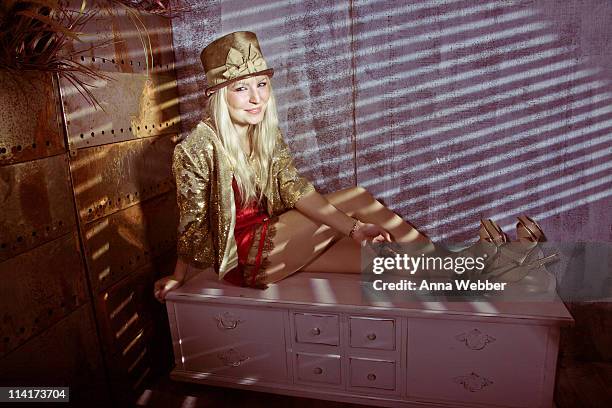 Lindsey Haun of True Blood poses during the Lindsey Haun Photo Session In Support Of Her New "Neon Gods" Album Release on August 17, 2010 in Los...