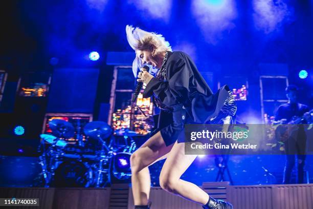 English singer Anne-Marie performs live on stage during a concert at Tempodrom on May 6, 2019 in Berlin, Germany.