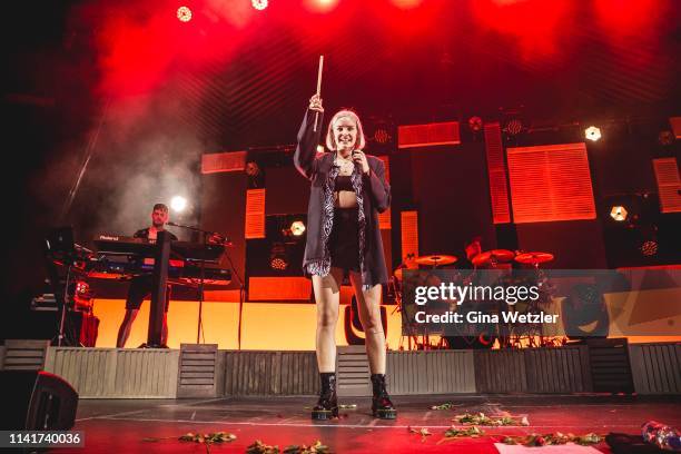 English singer Anne-Marie performs live on stage during a concert at Tempodrom on May 6, 2019 in Berlin, Germany.