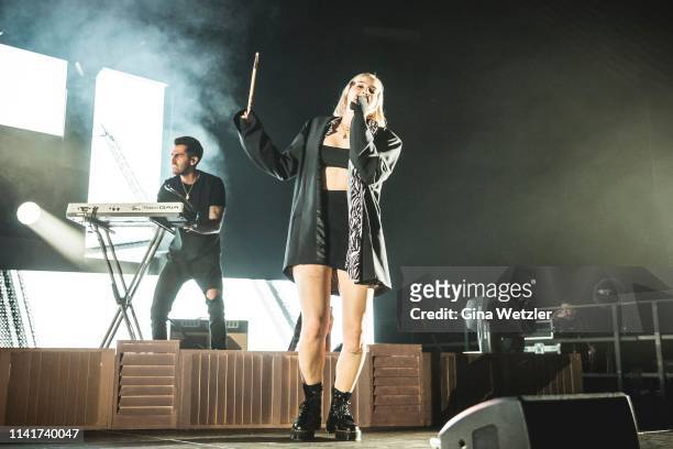 English singer Anne-Marie performs live onstage during a concert at Tempodrom on May 6, 2019 in Berlin, Germany.
