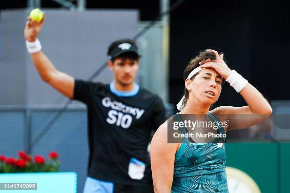 Carla Suarez Navarro of Spain in her match against Viktoria Kuzmova