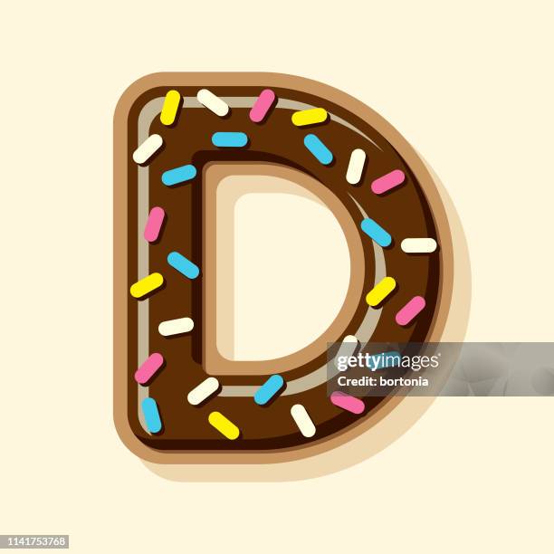 glazed chocolate donut letter - chocolate icing stock illustrations