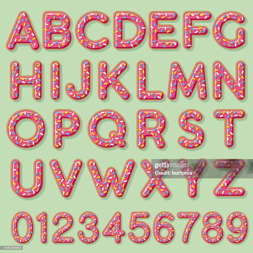 Glazed Strawberry Donut Alphabet