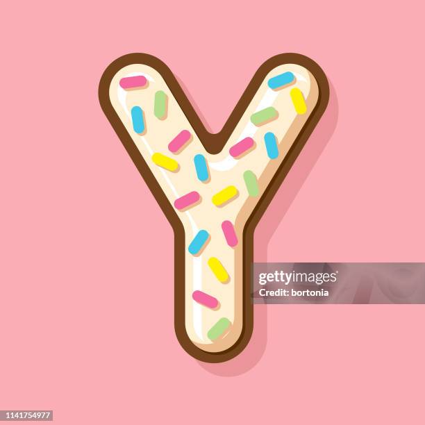glazed vanilla donut letter - vanilla cake stock illustrations