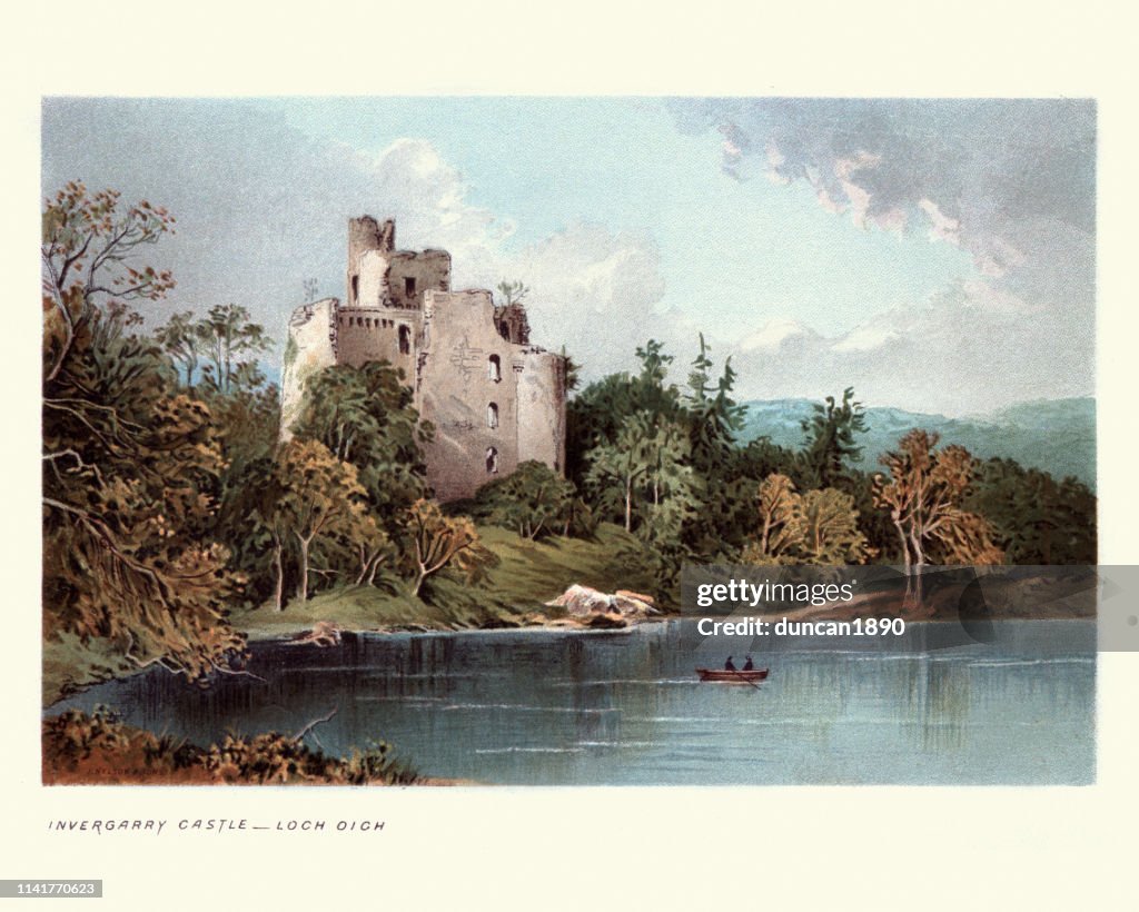 Invergarry Castle, Loch Oich, Scottish Highlands, Scotland, 19th Century