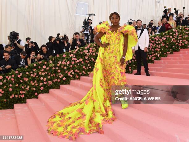 Tennis player Serena Williams arrives for the 2019 Met Gala at the Metropolitan Museum of Art on May 6 in New York. - The Gala raises money for the...
