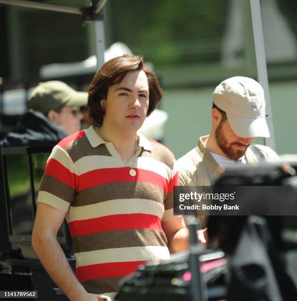 Actor Michael Gandolfini as a young "Tony Soprano" on the set of "The Many Saints of Newark" on May 6, 2019 in New York City.