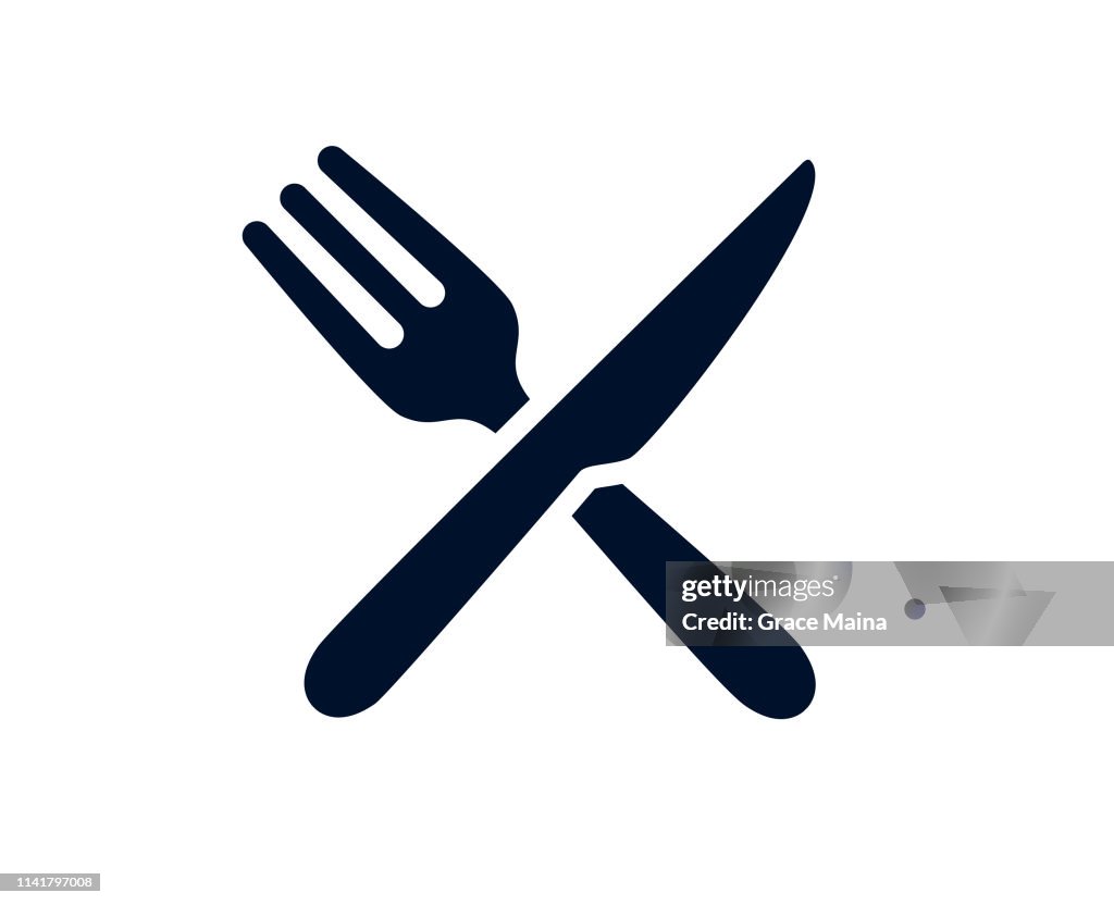 Coltello da tavolo e forchetta - Vector