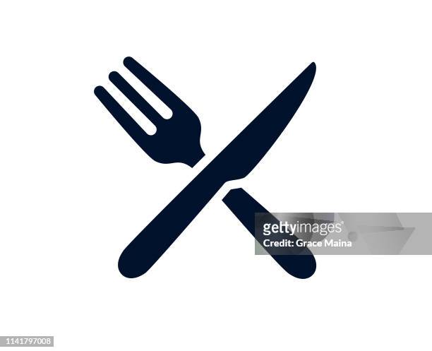 table knife and fork - vector - fork stock illustrations