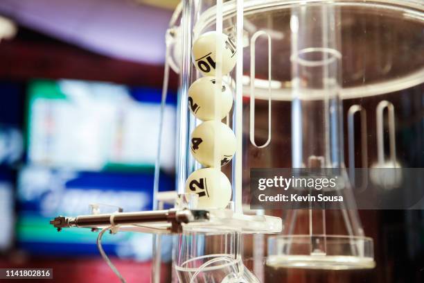 View of the winning lottery balls for the first overall pick during The National Hockey League Draft Lotteryat the CBC Studios on April 10, 2019 in...