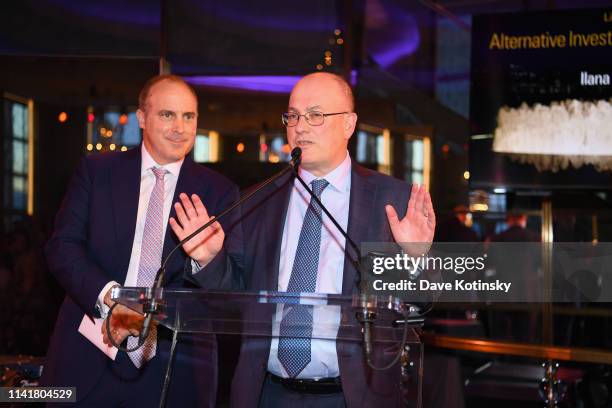 Point72 Asset Management and Gala Chair Steven A. Cohen speaks on stage the Lincoln Center Alternative Investment Gala at The Rainbow Room on April...