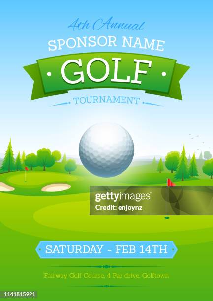 golf poster - golf tournament poster stock illustrations