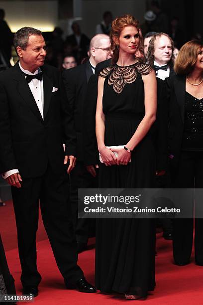 Shlomo Bar Aba and Yuval Scharf attend the "Hearat Shulayim" premiere at the Palais des Festivals during the 64th Cannes Film Festival on May 14,...