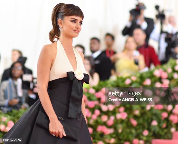 Spanish actress Penelope Cruz arrives for the 2019 Met Gala at the Metropolitan Museum of Art on May 6 in New York. - The Gala raises money for the...