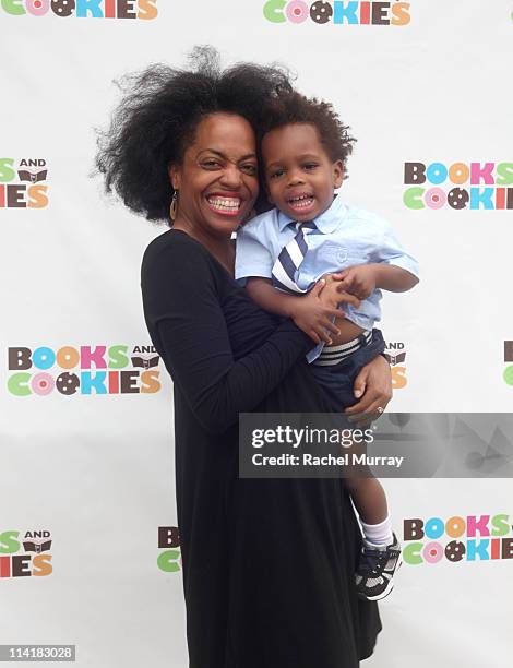 Actress Rhonda Ross Kendrick and son Raif Kendrick attend the Grand Opening of Books & Cookies, the first children's bookstore, cafe and event space...