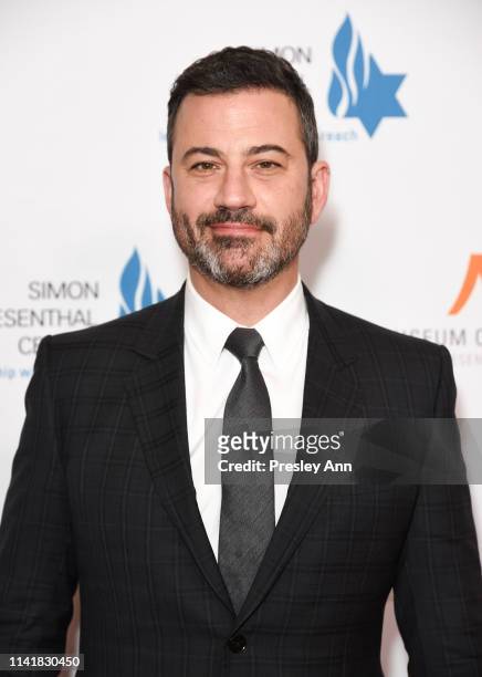 Jimmy Kimmel attends Simon Wiesenthal Center's 2019 National Tribute Dinner at The Beverly Hilton Hotel on April 10, 2019 in Beverly Hills,...