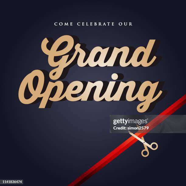 grand opening invitation design - opening ceremony stock illustrations