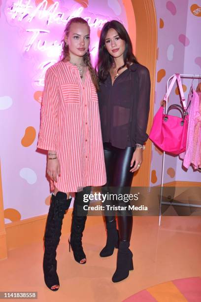 Cheyenne Ochsenknecht and Isabella Ahrens attend the Natascha Ochsenknecht collection launch "Natascha Loves Neon" in cooperation with Zwillingsherz...