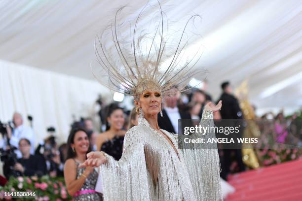 Canadian singer Celine Dion arrives for the 2019 Met Gala at the Metropolitan Museum of Art on May 6 in New York. The Gala raises money for the...