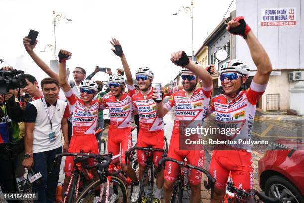 Matteo Pelucchi of Androni Giocattoli-Sidermec celebrates victory after winning Stage 6 of the 24th Le Tour de Langkawi 2019, Bagan to Alor Setar on...