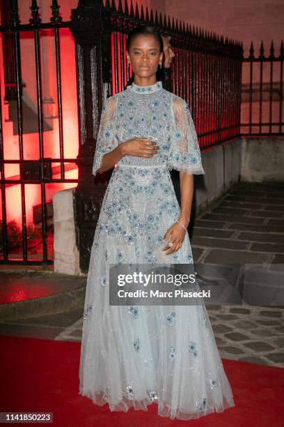 Actress Letitia Wright attends the "Clash De Cartier" launch event - outside arrivals at La Conciergerie In Paris on April 10, 2019 in Paris, France.