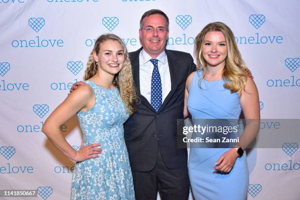 Kelsey Kempner, Chris Soloman, Julia Hussey attend The One Love Foundation's One Night for One Love at Cipriani 42nd Street on April 10, 2019 in New...