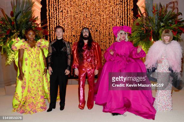 Co-hosts Harry Styles, Serena Williams, Alessandro Michele, Lady Gaga and Anna Wintour attend The 2019 Met Gala Celebrating Camp: Notes on Fashion at...