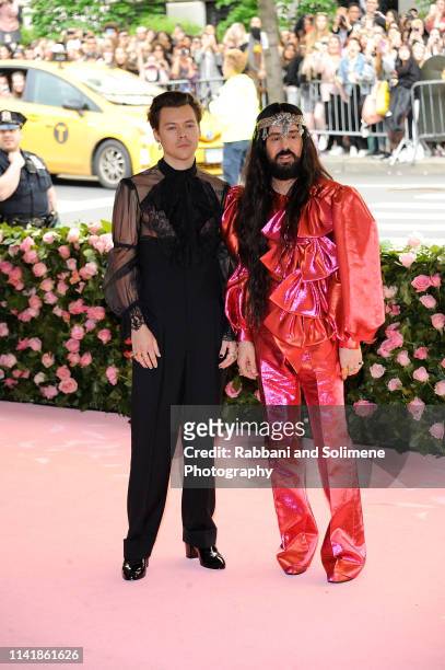 Harry Styles and Alessandro Michele attend The 2019 Met Gala Celebrating Camp: Notes On Fashion - Arrivalsat The Metropolitan Museum of Art on May 6,...
