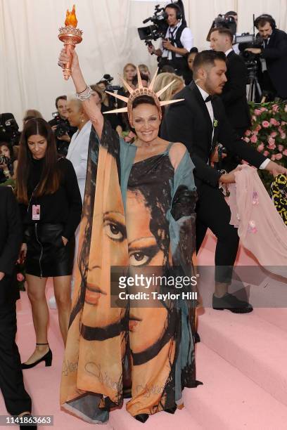 Diane von Furstenberg attends the 2019 Met Gala celebrating "Camp: Notes on Fashion" at The Metropolitan Museum of Art on May 6, 2019 in New York...
