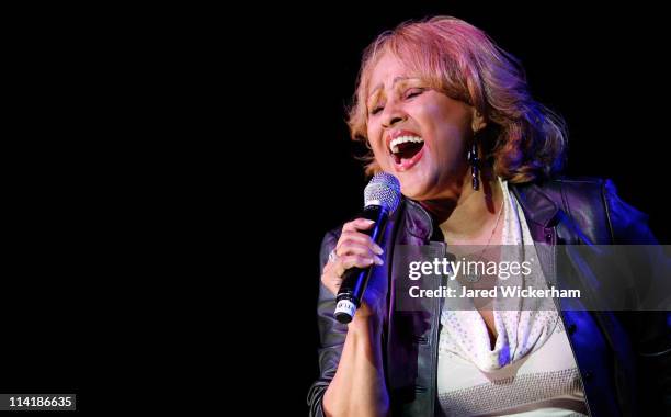 Darlene Love performs during the Rock and Roll Hall of Fame 'It's Only Rock And Roll' benefit concert and Women Who Rock exhibit opening concert at...