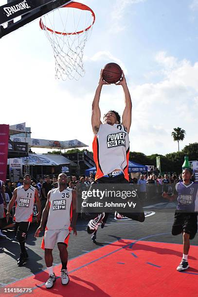 Kareem Abdul Jabbar Jr. Rises for a dunk during the Power 106 All-Star Game during the NBA Nation tour event at Universal City Walk on May 14, 2011...