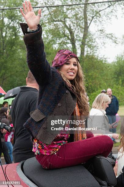 Haley Reinhart greets fans as she arrives at the homecoming for "American Idol" Season 10 finalist Haley Reinhart on May 14, 2011 in Wheeling,...