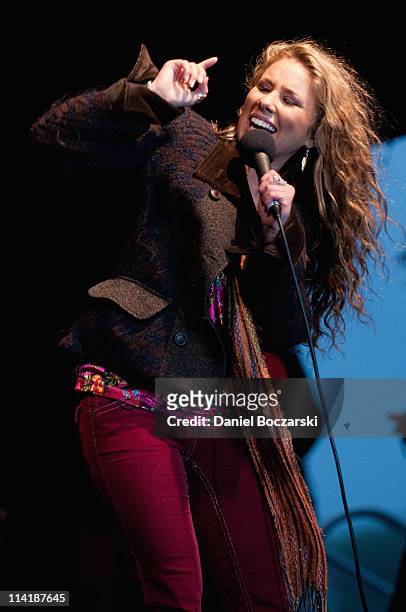 Haley Reinhart performs during the homecoming for "American Idol" Season 10 finalist Haley Reinhart on May 14, 2011 at Arlington Park in Arlington...