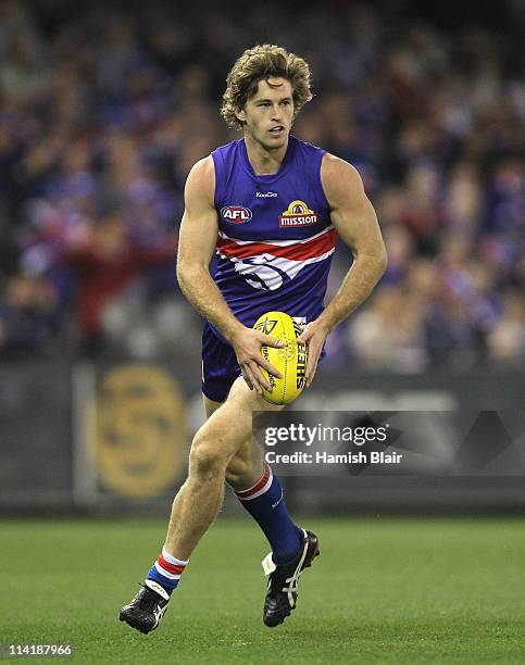 Callan Ward of the Bulldogs in action during the round eight AFL match between the Western Bulldogs and the Richmond Tigers at Etihad Stadium on May...