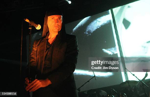 Lead singer, Milan Fras, of Slovenian experimental industrial group Laibach performs live on stage during the second night of Short Circuit Presents...